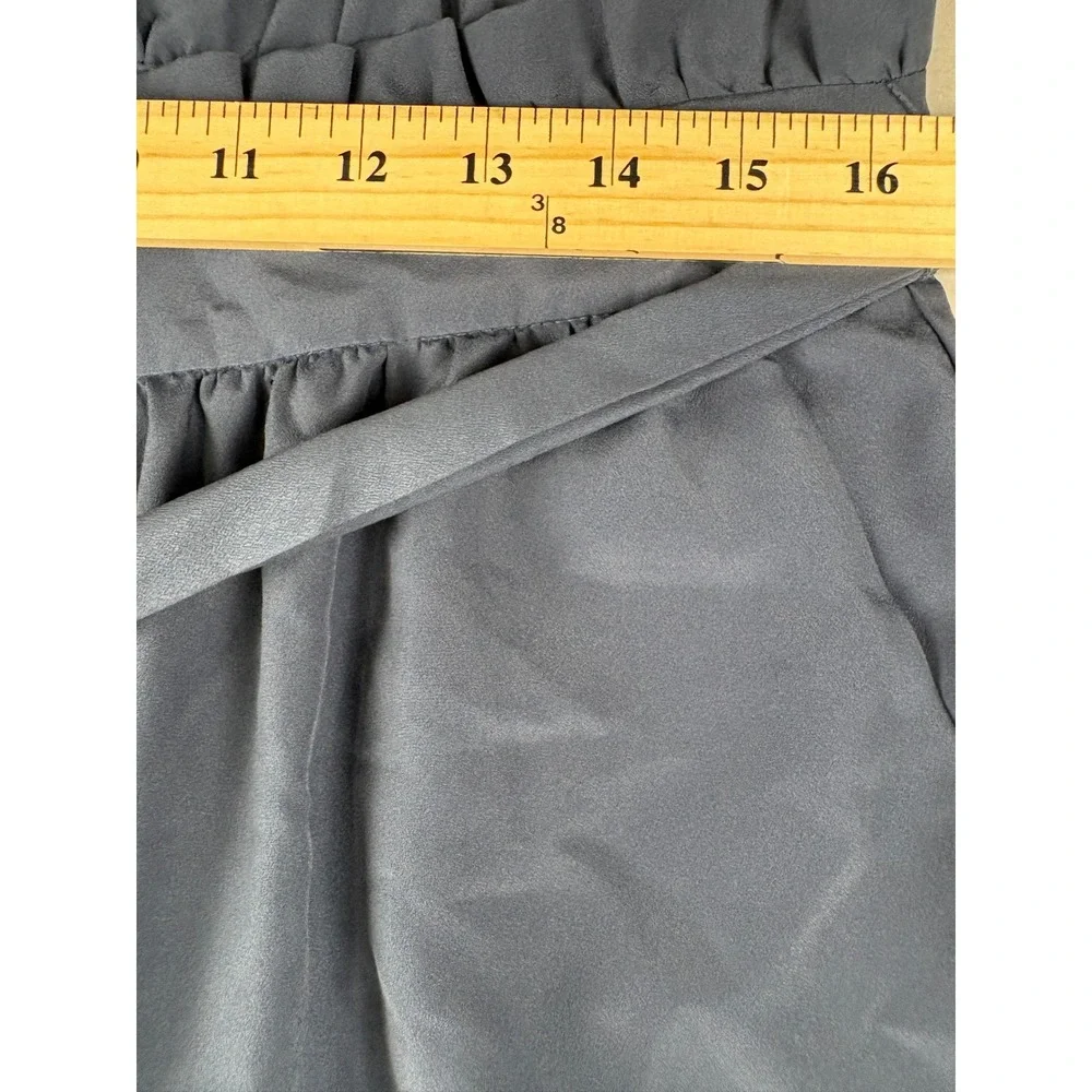 BCBGeneration Navy Blue Paperbag Waist Tie Tapered Crop Pants Womens 10